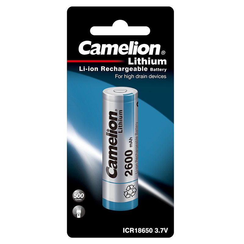 Accu batterie rechargeable ICR 18650 Lithium-ion 2200 2600mAh Chargeur Camelion 