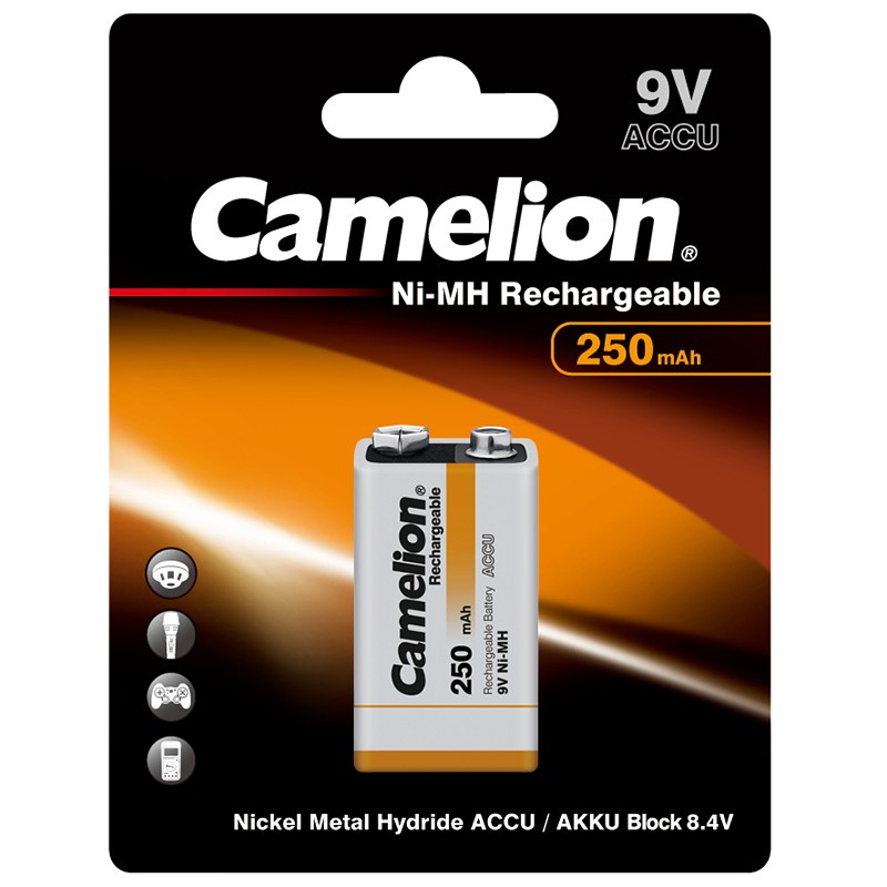 Camelion Camelion 9V HR22 Batterie Rechargeable 250mAh 1BL Piles NI-MH Orange Neuf 