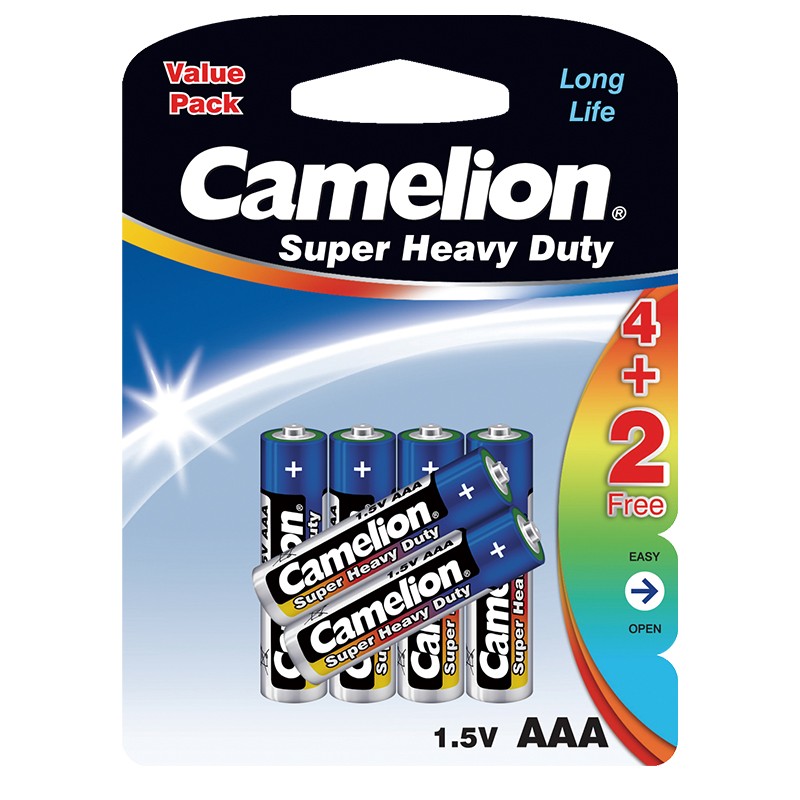 8 Batterien Camelion AAA 1,5V im 8er Blister Super Heavy Duty Long Life MHD 2022
