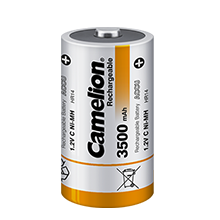 Grosse pile rechargeable Camelion LR14 C 3500 mAh. Lot de 2.